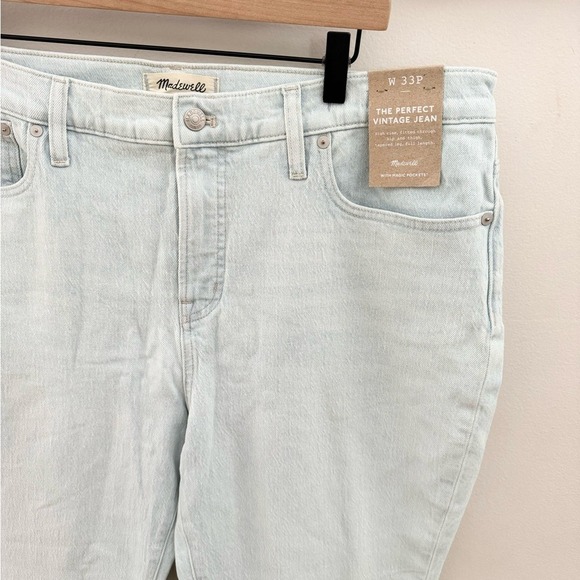 Madewell The Petite Perfect Vintage Jean Light Wash High Rise Straight Leg W 33P - Picture 5 of 7